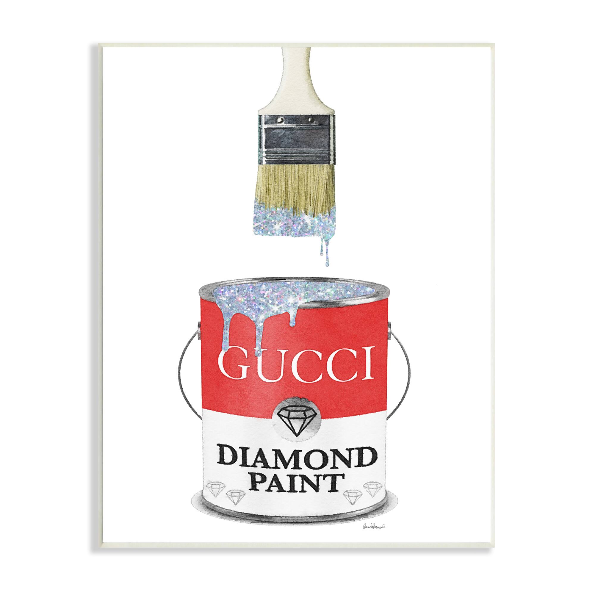 Stupell Industries Diamond Paint Fashion Pop Container Designer Glam Red Wall Plaque
